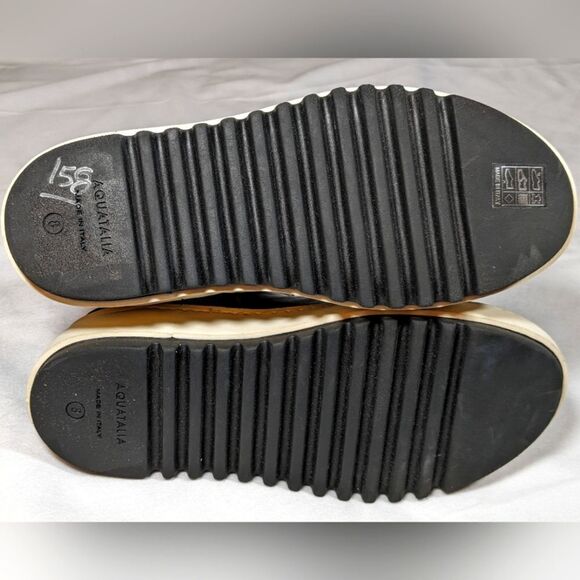 New Aquatalia Alayna Leather & Suede Ankle Side Zip Boots Made in Italy Size 8 - Picture 10 of 14